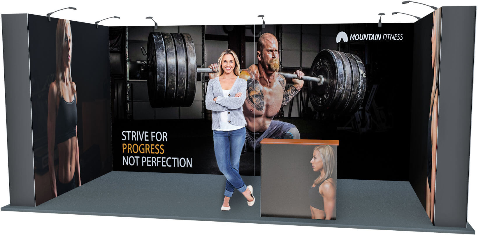 Komplet stor messestand med print Komplet stor messestand med print