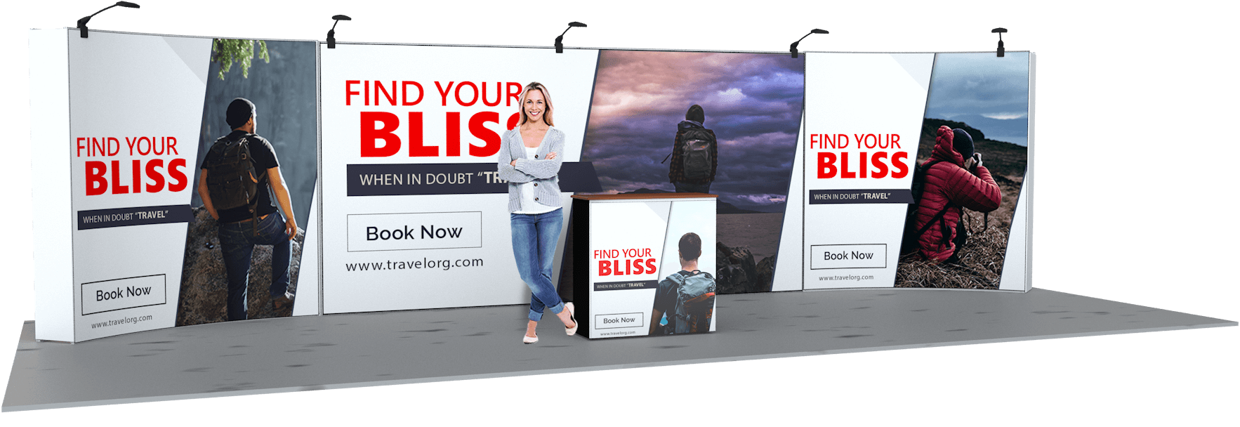 Komplet stor messestand med print Komplet stor messestand med print