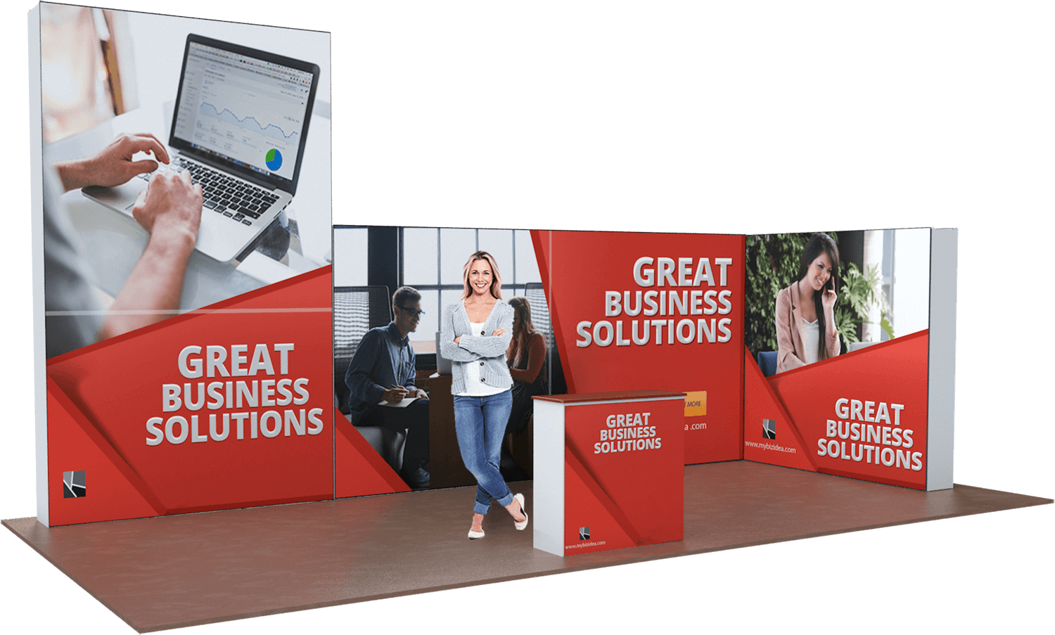 Komplet stor messestand med print Komplet stor messestand med print