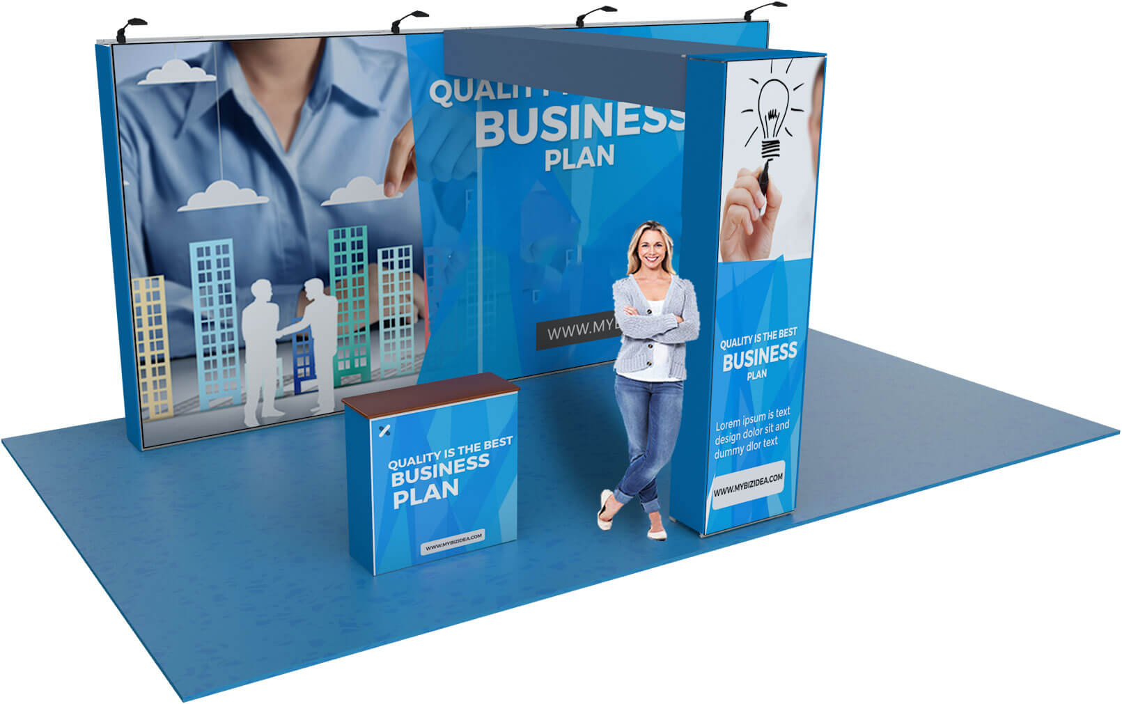 Komplet stor messestand med print Komplet stor messestand med print